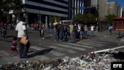 Manifestantes en las calles de Caracas.